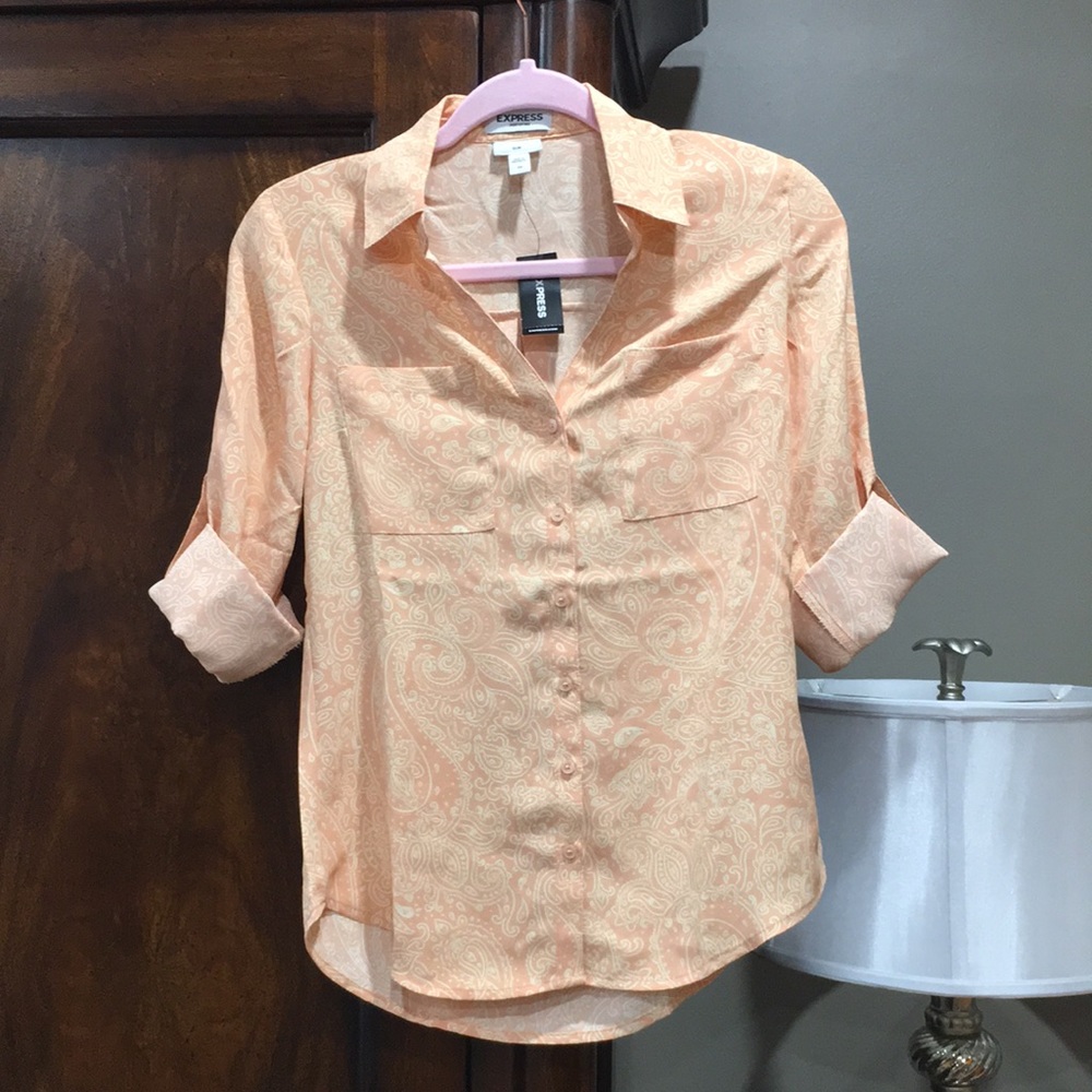 Express slim portofino in peach paisley print